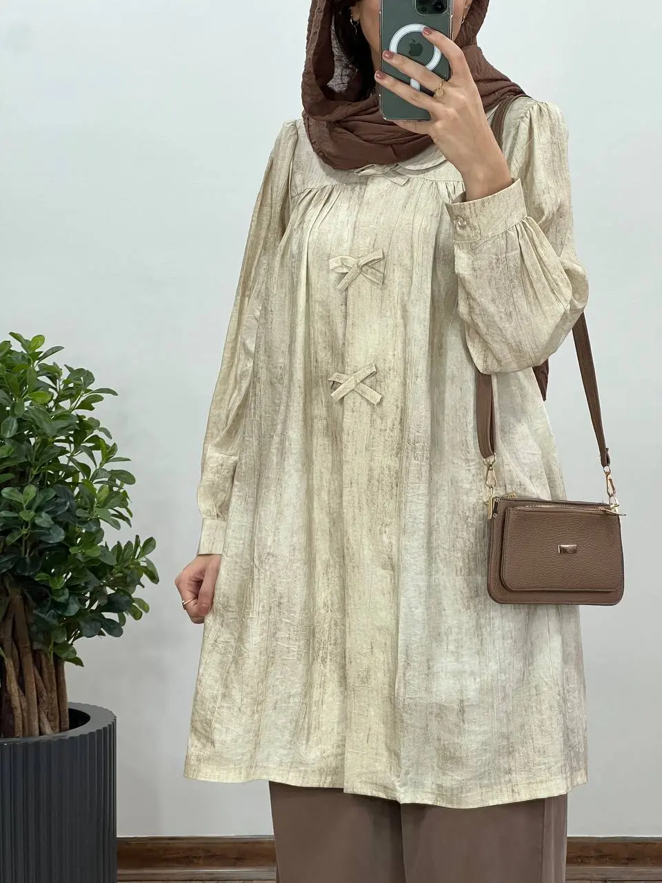 مانتو بلند دکمه دار پروانه